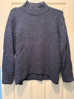 Fat Face Cozy Mock Neck Women's Sweater in Heather Navy